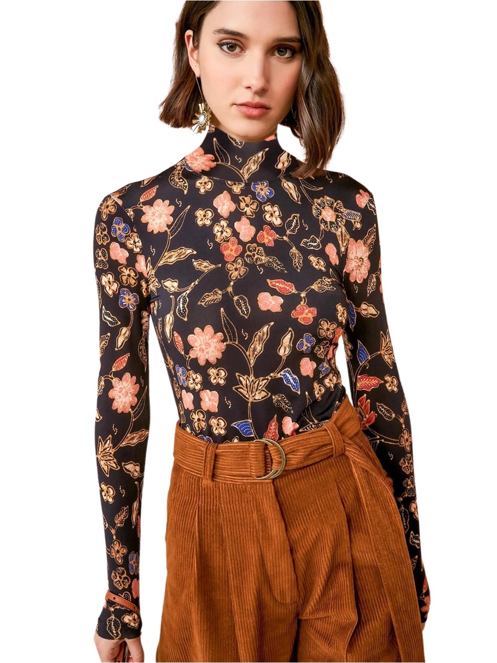 ULLA JOHNSON
Aurelia Printed Tricot Turtleneck Top